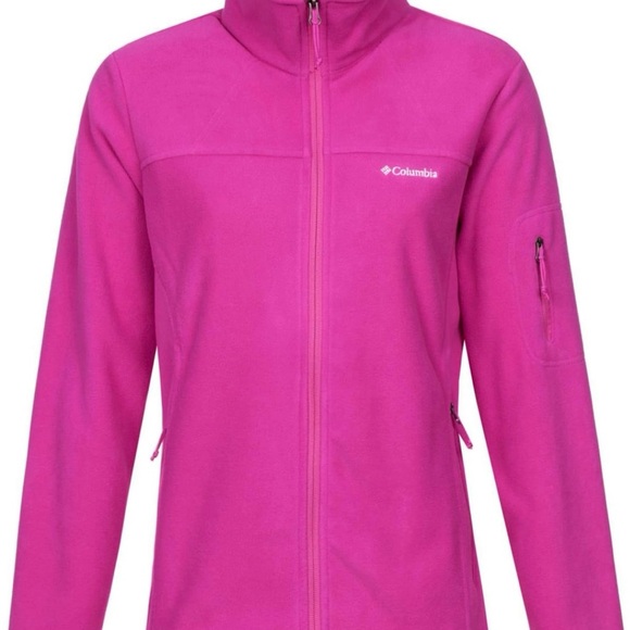 Used Columbia Women's Fuchsia Full-Zip Fleece Jacket - Size M - Picture 1 of 8